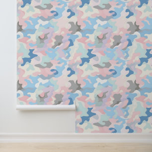 Light Pastel Camouflage Wallpaper
