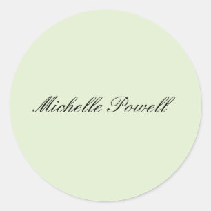 Light Pastel Colour Trendy Script Modern Classic Round Sticker