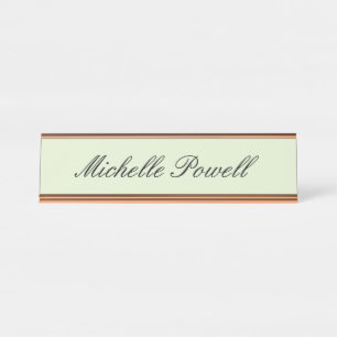 Light Pastel Colour Trendy Script Modern Desk Name Plate