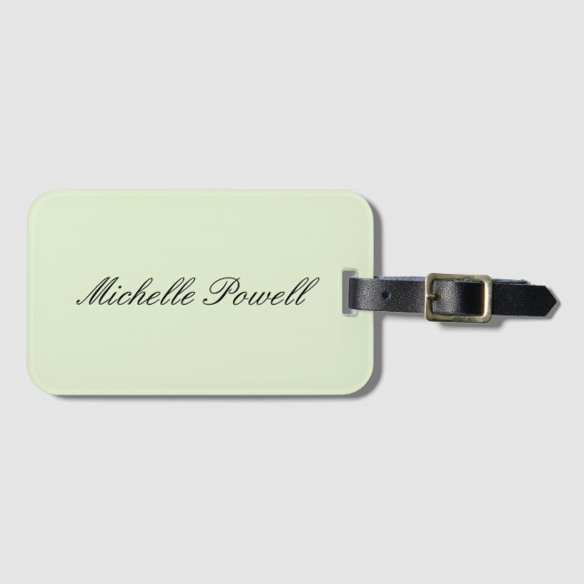 Light Pastel Colour Trendy Script Modern Luggage Tag (Front Horizontal)