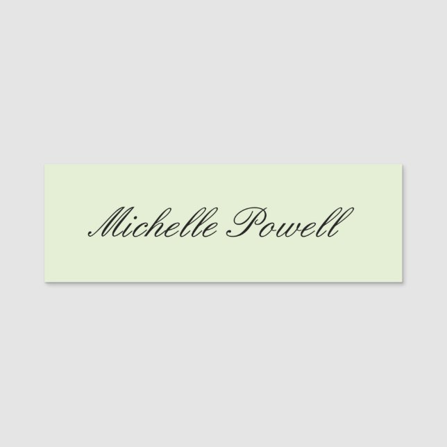 Light Pastel Colour Trendy Script Modern Name Tag (Front)