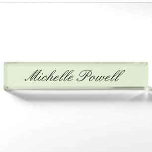 Light Pastel Colour Trendy Script Modern Nameplate