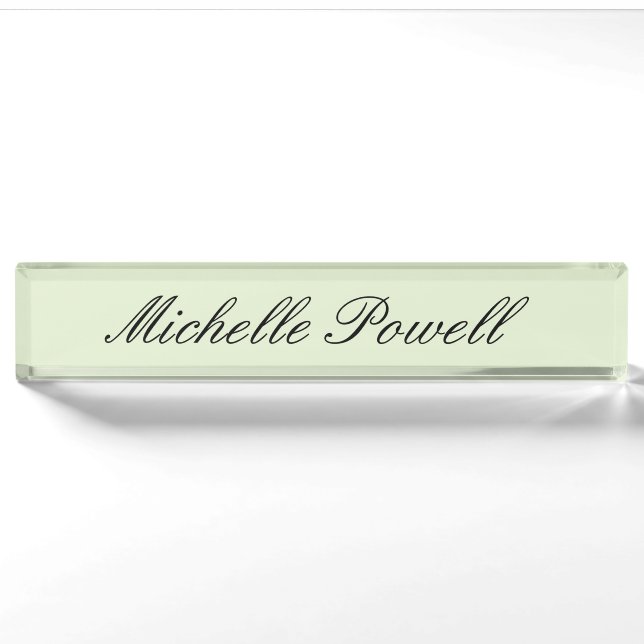 Light Pastel Colour Trendy Script Modern Nameplate (Front)
