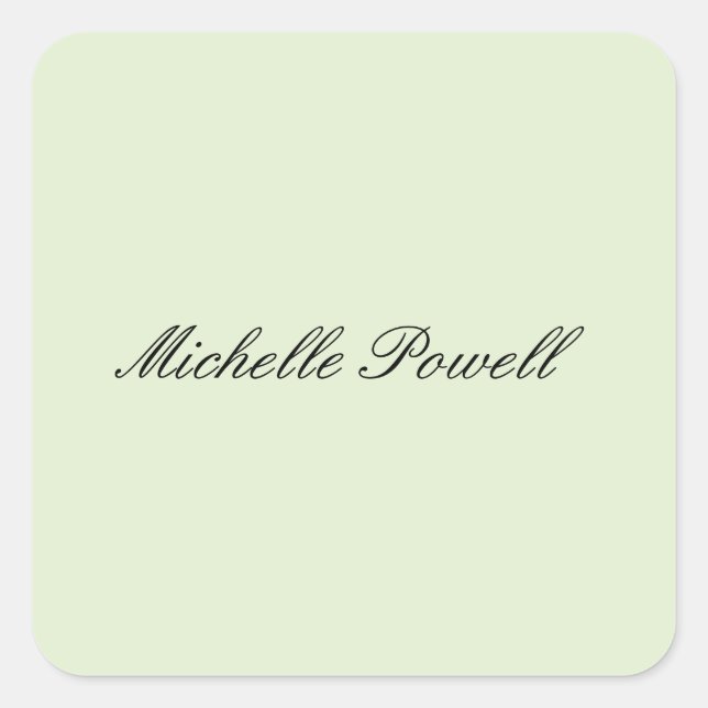 Light Pastel Colour Trendy Script Modern Square Sticker (Front)