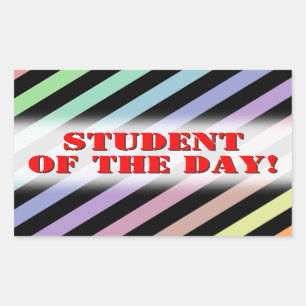 Light Pastel Colours & Black Stripes Pattern Rectangular Sticker