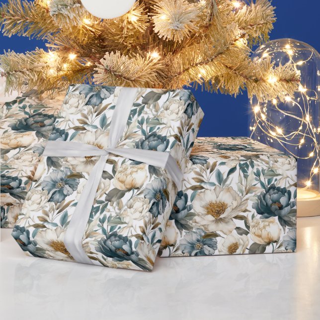 Light Pastel Floral Seamless Pattern Wrapping Paper (Holidays)