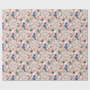 Light Pastel Floral Soft Blush Pink & Lavender Wrapping Paper