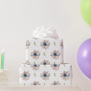 Light Pastel Floral  Soft Blush Pink & Lavender  Wrapping Paper