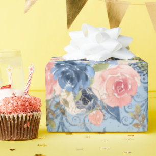 Light Pastel Floral  Soft Blush Pink & Lavender  Wrapping Paper
