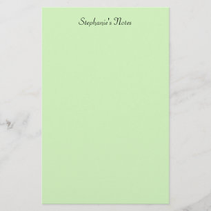 Light Pastel Green Monogram Name Custom Colour Stationery
