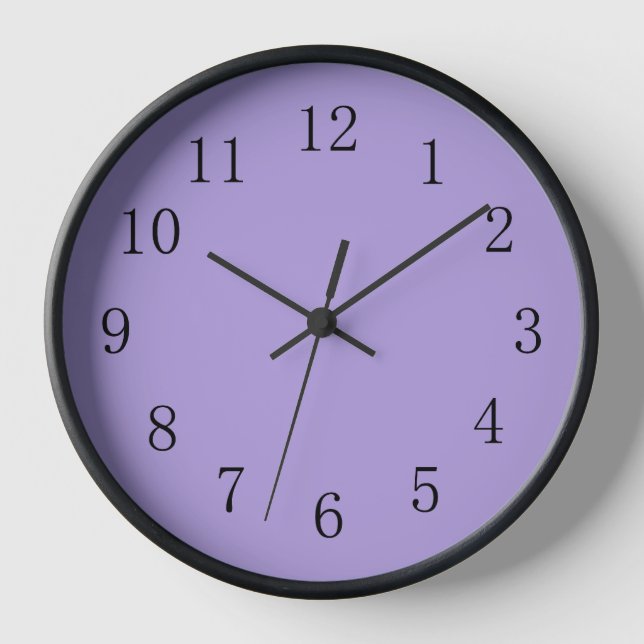Light Pastel Purple Kitchen Wall Clock (Front)