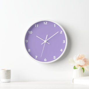 Light Pastel Purple Solid Color Clock