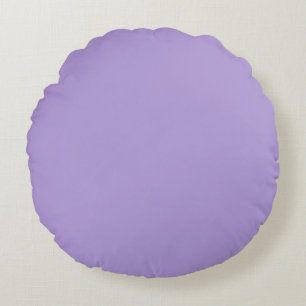 Light Pastel Purple Solid Color Round Cushion