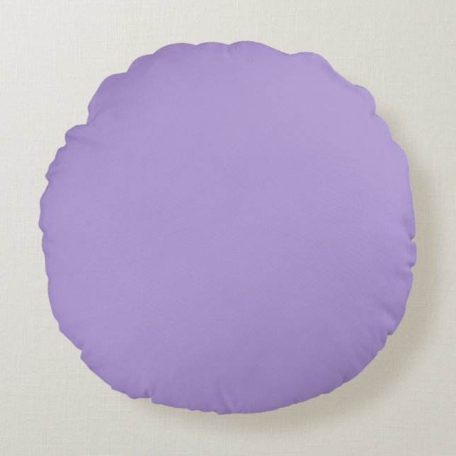 Light Pastel Purple Solid Color Round Cushion (Front)