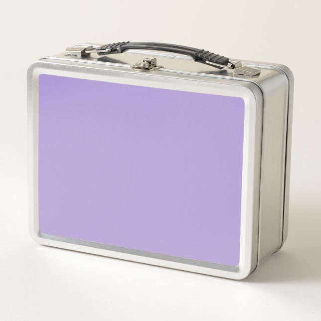 Light Pastel Purple Solid Colour Metal Lunch Box (Front)