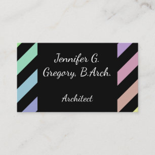 Light Pastel Stripes Architect Business Card