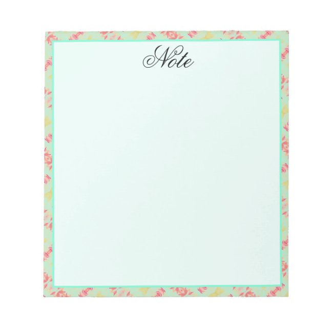 Light Pastel Teal Notepad (Front)