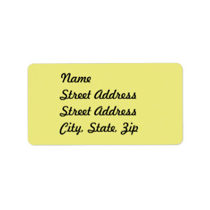 Light Pastel Yellow Address Sticker
