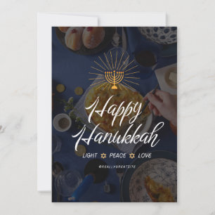 Light Peace Love Hanukkah Invitation