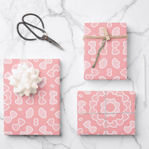 Light Peach Abstract Heart Pattern Wrapping Paper Sheet
