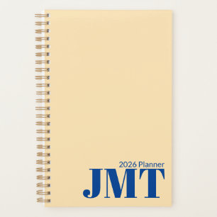 Light Peach and Blue Monogram 2025 Planner