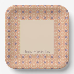 Light Peach And Purple Paper Plate