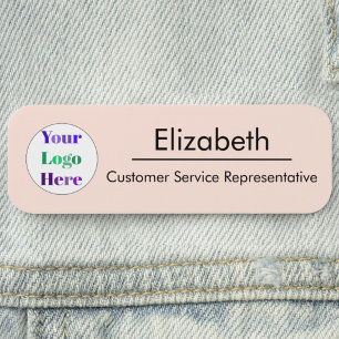 Light Peach Company Branded Your Logo Here Name Tag