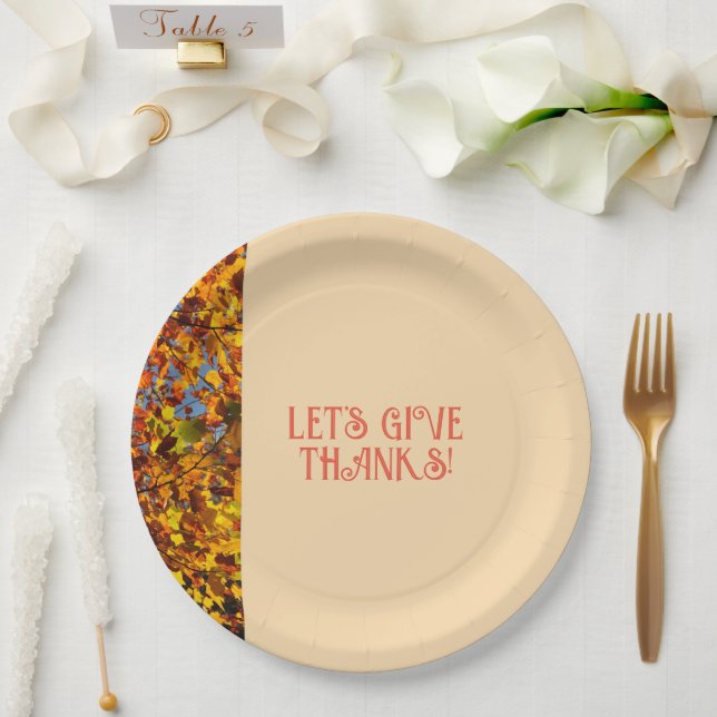 Light Peach  Family Gathering  Happy Thanks giving Paper Plate (Wedding)