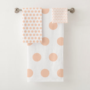 Light Peach Fuzz White Custom Colours Cute Pretty Bath Towel Set