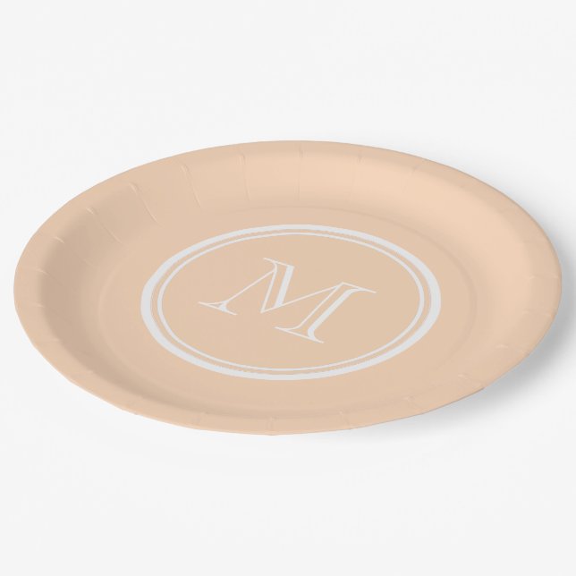 Light Peach High End Coloured Paper Plate (Angled)