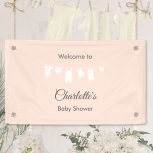 Light Peach Minimalist Baby Girl Shower Banner