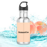 Light Peach Minimalist Simple Personalised Name 532 Ml Water Bottle<br><div class="desc">Made from stainless steel,  this stylish water bottle features an elegant,  minimalist design. Simply click 'Personalise' to add the name of your choice,  and it will appear on the centre of the design on a light peach background. You will be able to preview the result before checking out.</div>