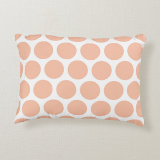 Light Peach Retro Colourful Modern Polka Dots Decorative Cushion
