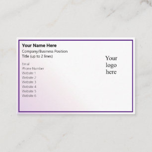 Light Peri Tint & Royal Purple Online Biz Logo Business Card
