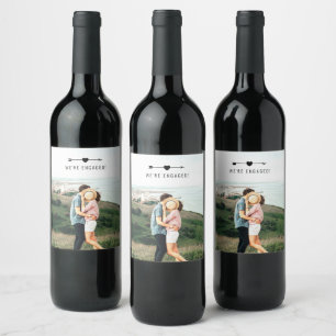 Light Photo Engagement Announcement Wine Label