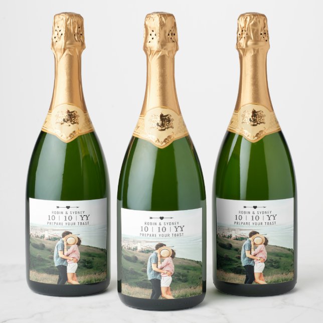 Light Photo | Save The Date | Bottle Label (Bottles)