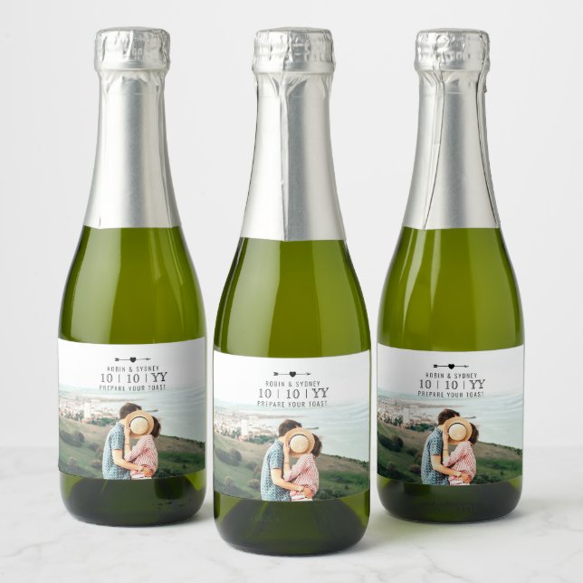 Light Photo | Save The Date | Mini Bottle Label (Bottles)