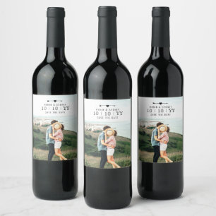 Light Photo Save The Date Wine Label