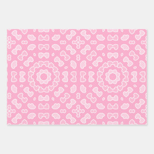 Light Pink Abstract Heart Pattern Wrapping Paper Sheet