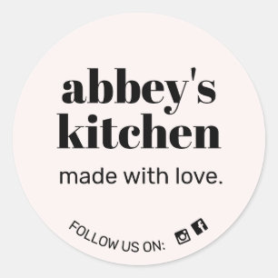 Light Pink Add Logo Homemade Baked Goods Classic Round Sticker
