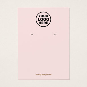 Light Pink Add Your Logo  Earring Display Card
