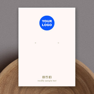 Light Pink Add Your Logo Stud Earring Display Card