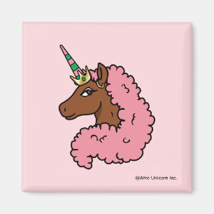 Light Pink Afro Unicorn Magnet