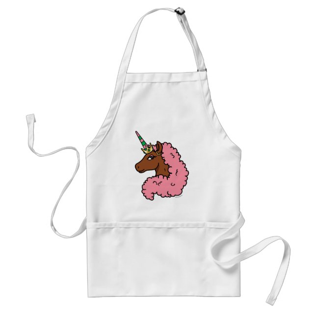 Light Pink Afro Unicorn Standard Apron (Front)