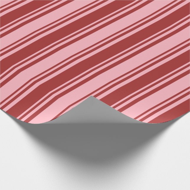 Light Pink and Brown Lined Pattern Wrapping Paper (Corner)