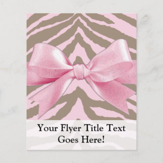 Light Pink and Brown Zebra w/ Ribbon Bow Flyer