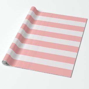 Light Pink and Cream Awning Stripes Wrapping Paper
