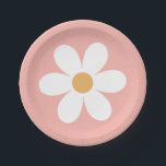 Light Pink and Daisy Birthday Paper Plates<br><div class="desc">light pink and daisy birthday plates</div>