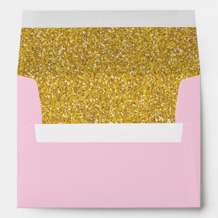 Light Pink and Gold Envelope A7 Size 5x7 Card