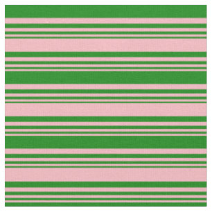 Light Pink and Green Coloured Lines Fabric